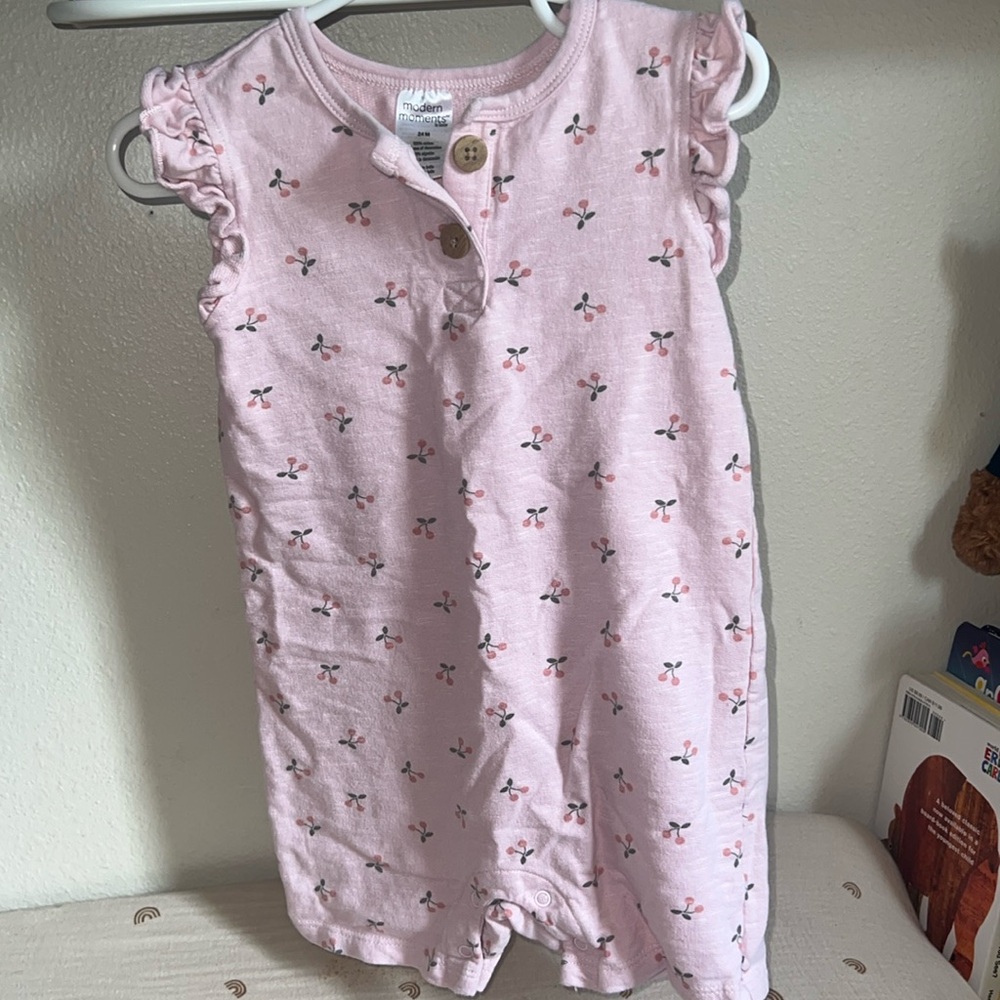 Modern Moments Pink Cherry Romper 24M